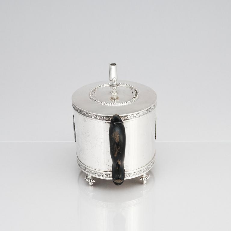 A Swedish late Gustavian silver tea-pot, mark of Johan Abraham Hallard (Hallardt), Stockholm 1794.