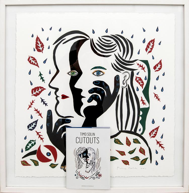 Timo Solin, mixed media/collage signed and dated 2011.
