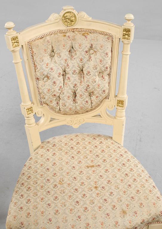 SOFFA samt STOLAR, ett par, tidigt 1900-tal.