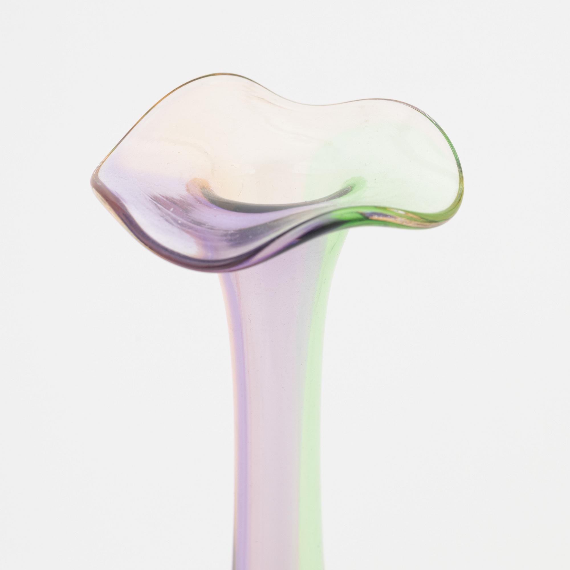 Kjell Engman, vaser, 2 st, glas, "Fidji", Kosta Boda.