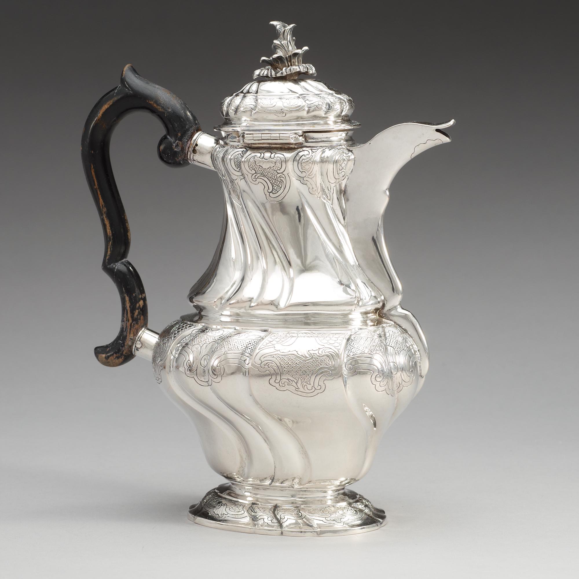 KAFFEKANNA, av Kilian Kelson, Stockholm 1750. Rokoko.