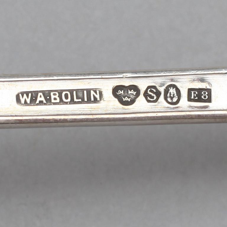 BESTICKSERVIS, 92 delar, silver, W.A Bolin, Stockholm, bland annat 1952. Total vikt ca 2189g.