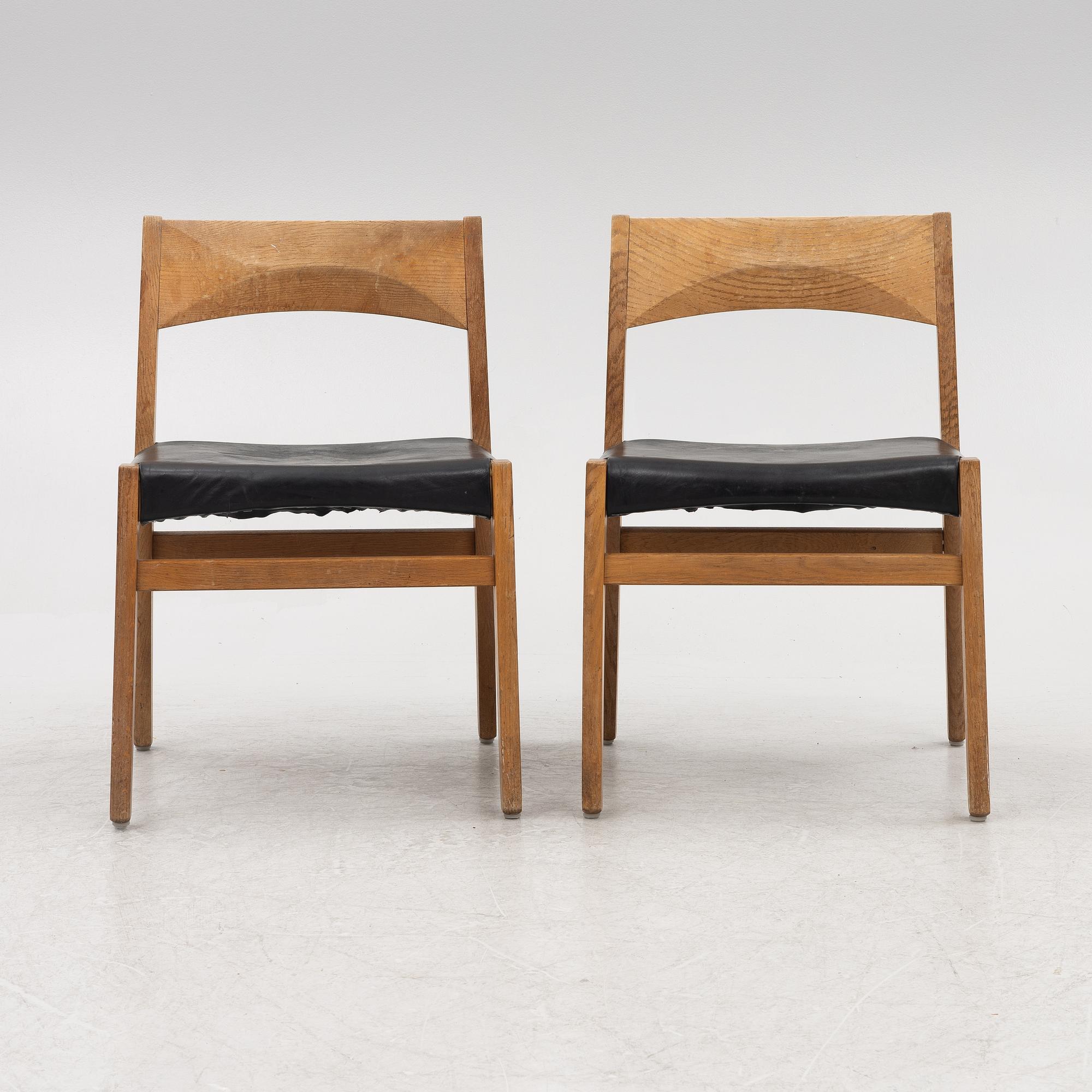 John Vedel-Rieper, six chairs, Denmark, second half of the 20th century.