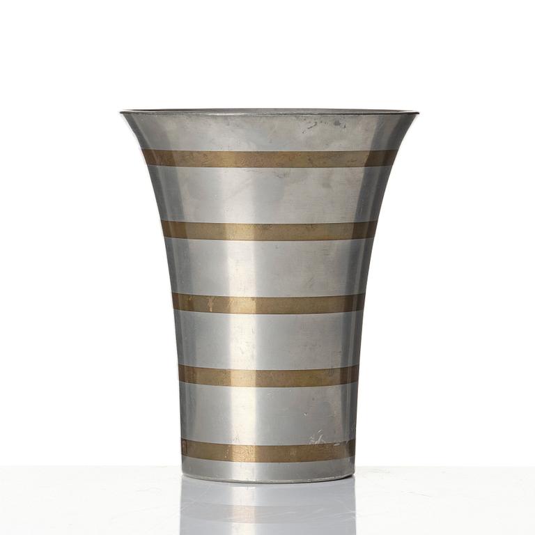 Estrid Ericson, a pewter and brass vase, Svenskt Tenn, Stockholm 1953.