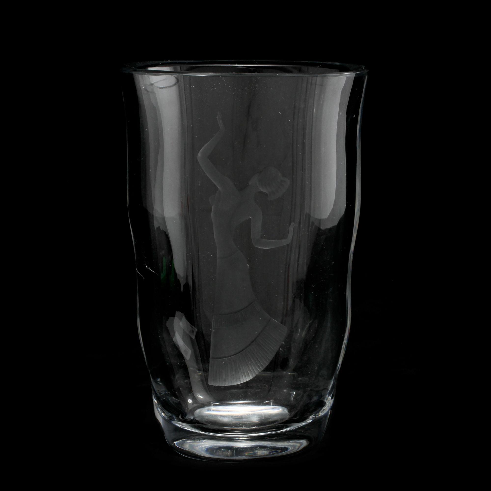 VAS, glas, Edvin Öhrström, Orrefors, 1900-tal.