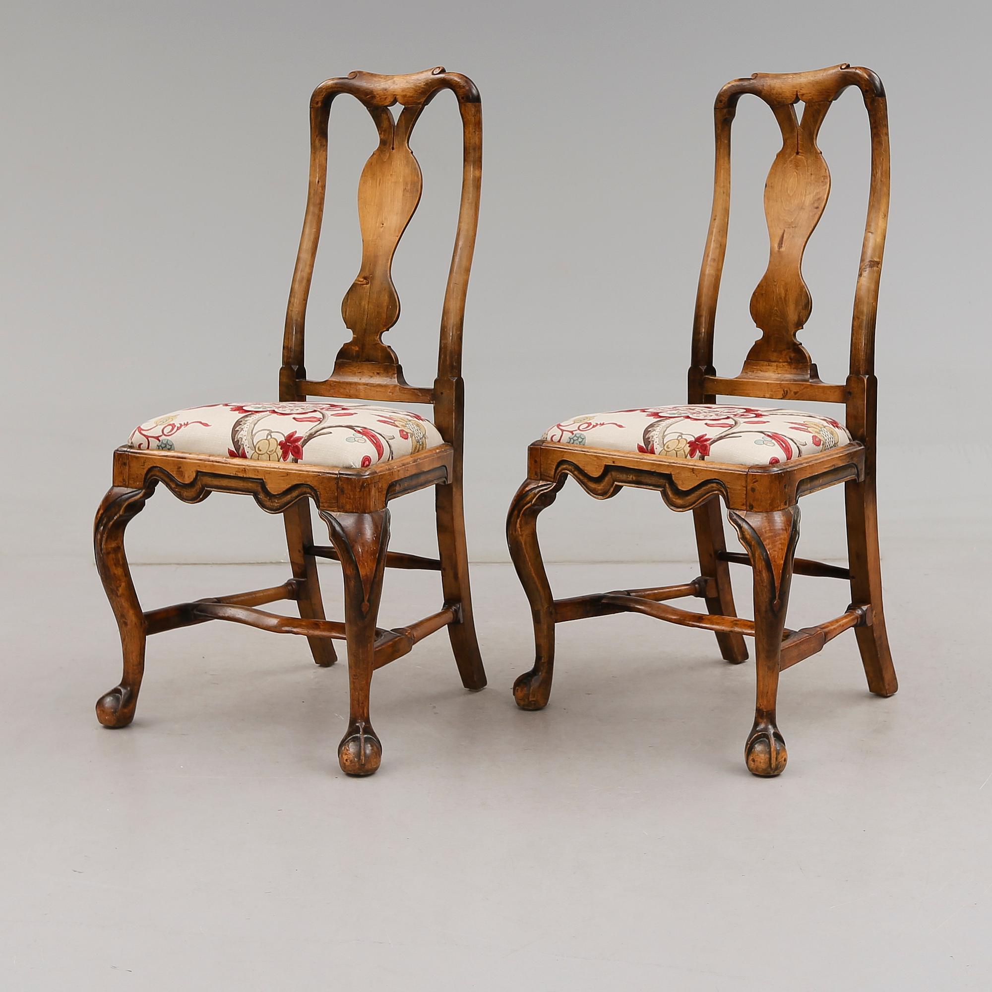 STOLAR, 1 par, senbarock, 1700-tal.