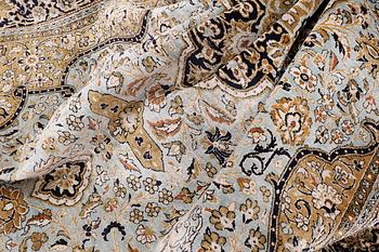 A carpet, silk Qum, ca 203 x 134 cm.