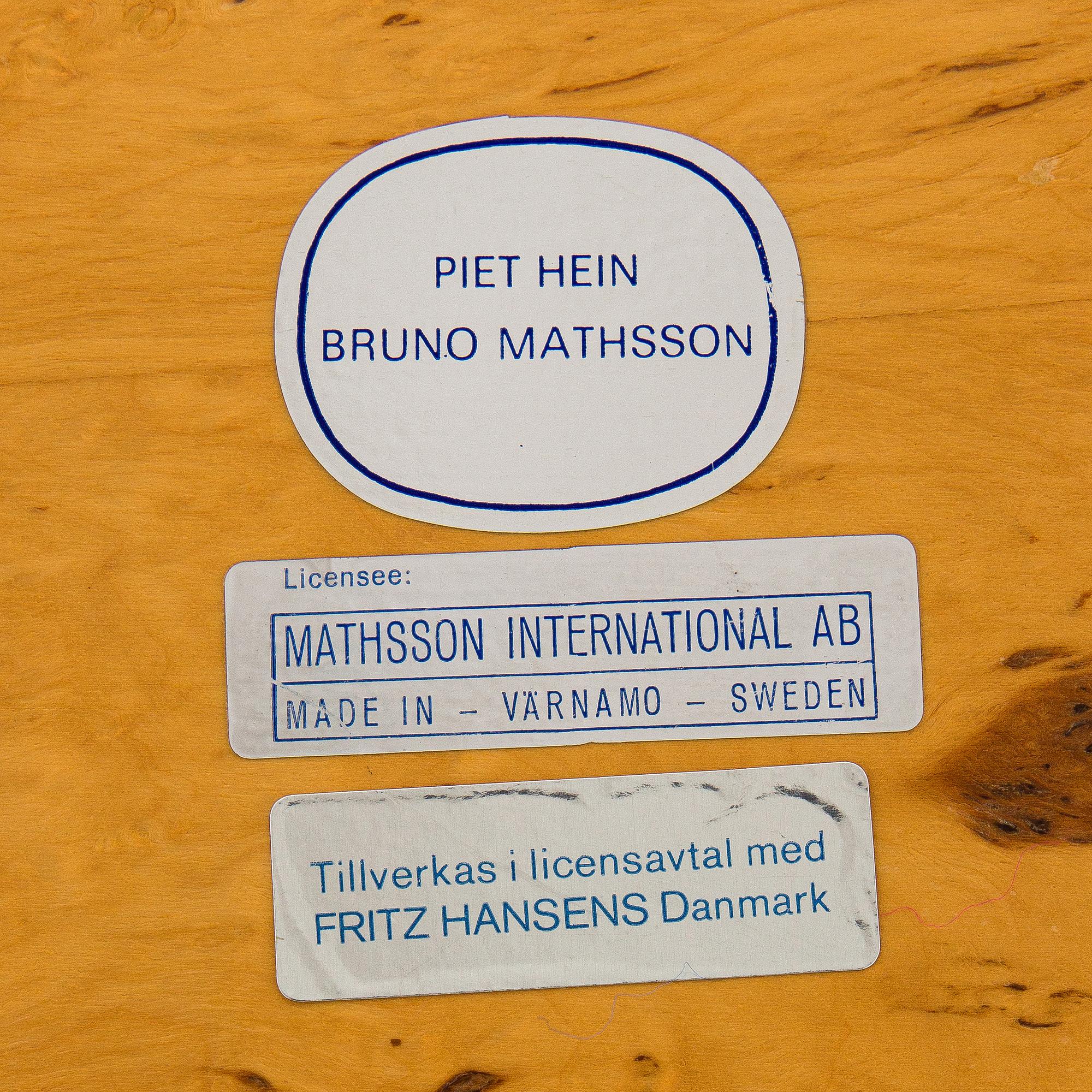 Bruno Mathsson & Piet Hein, ruokapöytä/kirjoituspöytä, ”Superellips”, Mathsson International, Värnamo, 1980-luku.