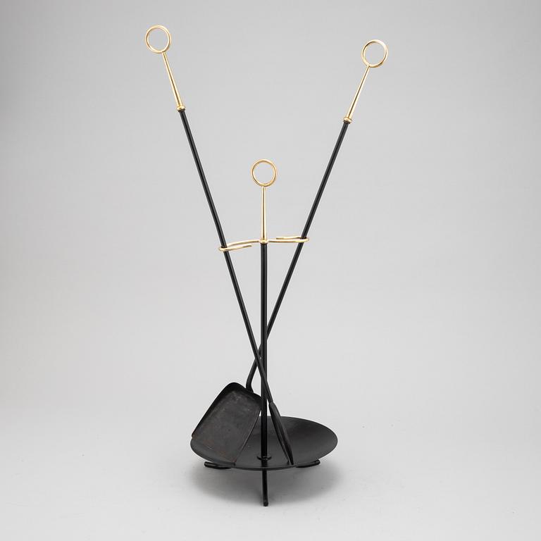 Gunnar Ander, a fireplace stand of three parts, Ystad Metall.