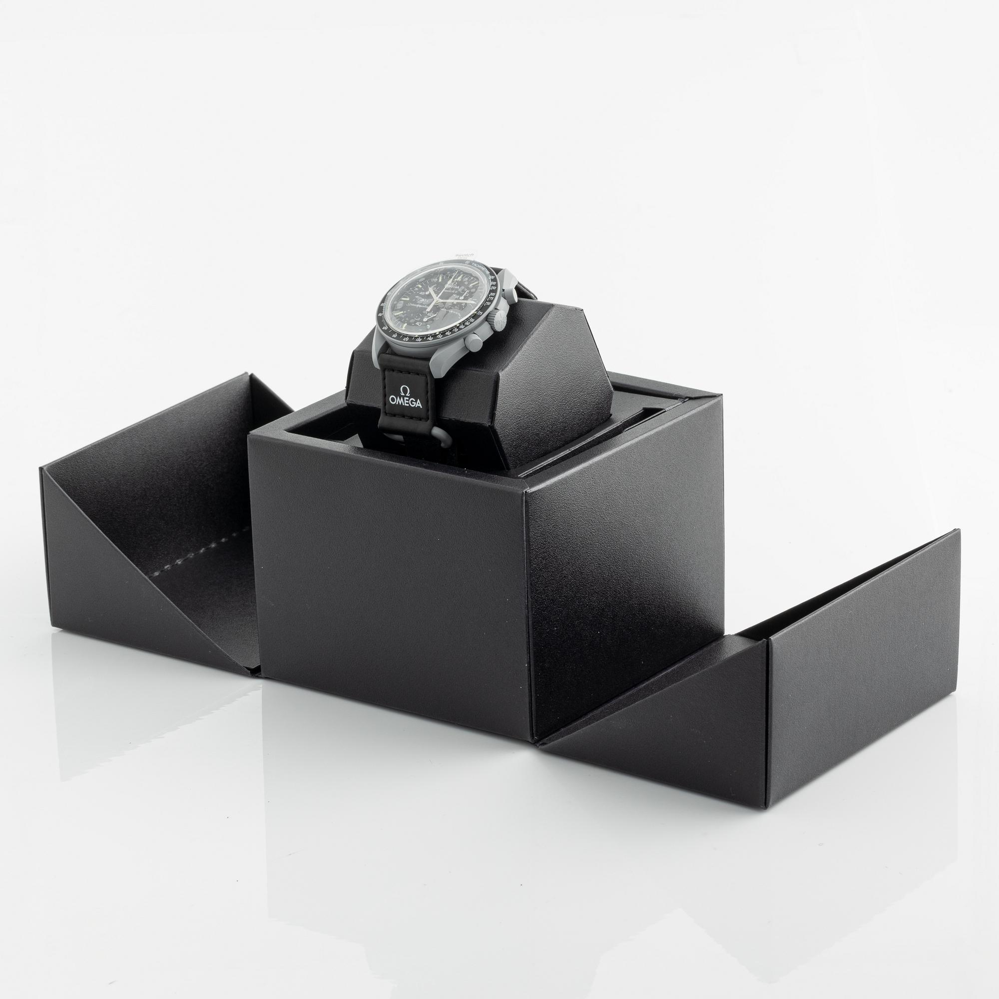 Swatch/Omega, MoonSwatch, "Mission to the Moon", chronograph, wristwatch, 42 mm.