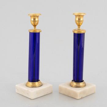 Ljusstakar, ett par, sengustaviansk stil med äldre delar.