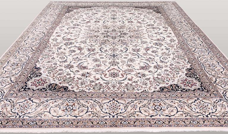 A carpet, Nain Part Silk, sk 9 LAA,  427 x 312 cm.