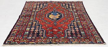A semi-antique pictoral Mazlagan rug, Northwest Iran, c. 195 x 125 cm.