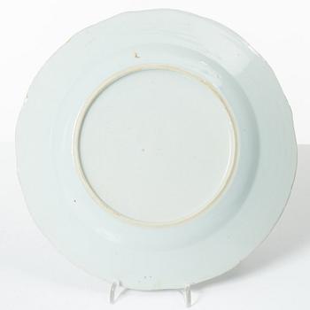 A set of five famille rose plates and four soup plates, Qing dynasty, Qianlong (1736-95).