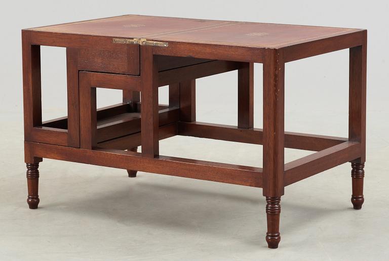 BIBLIOTEKSSTEGE / BORD, engelsk stil, 1900-tal.