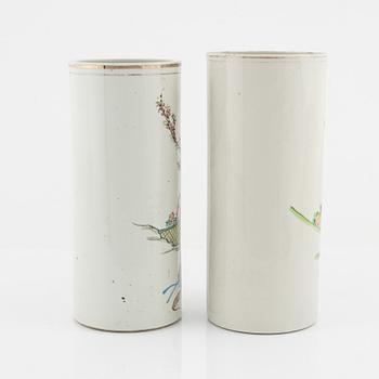 Two famille rose vases, China, 20th Century.
