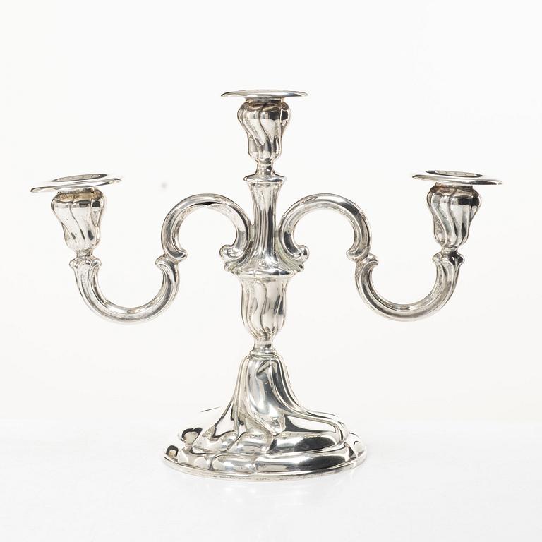 Candelabrum, silver, Rococo style, Germany, first half of the 20th century.