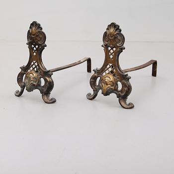 ELDHUNDAR, 1 par, mässing, 1800-/1900-tal.