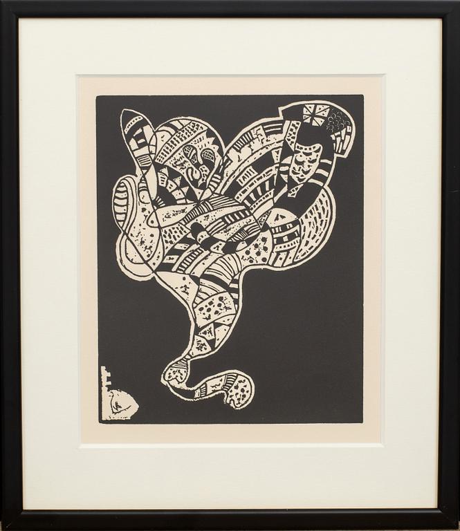 WASSILY KANDINSKY, wood cut. Signed in the print.