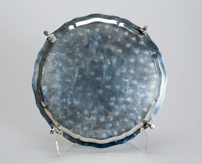 SALVER, silver, E&S Co, Sheffield, England, 1946-47.