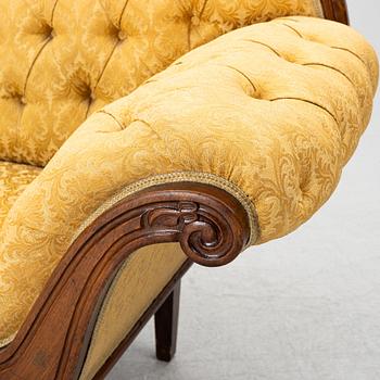 Chaise longue, late 19th century.