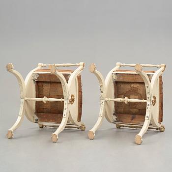 A pair of late Gustavian early 19th century stools.