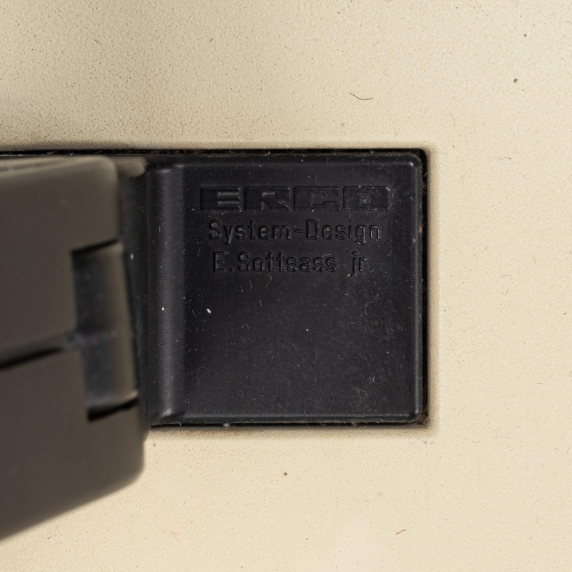 A table lamp by Ettore Sottsass for ERCO design, 1970's.