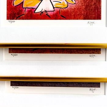 Madeleine Pyk, a set of six lithographs signed and  numbered 91/250.