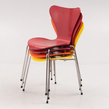 Arne Jacobsen, stolar, 8 st, "Sjuan", Fritz Hansen, Danmark.