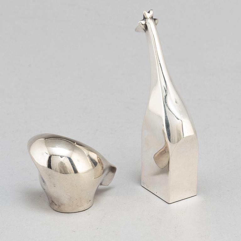 GUNNAR CYRÉN, , two silver plated figurines Dansk Design Japan later part of the 20th century.