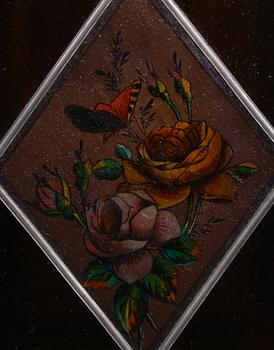 TAKLYKTA, mässing, glas, tidigt 1900-tal. H 87.