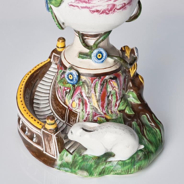 A Swedish Marieberg faience vase with cover, 18th century.