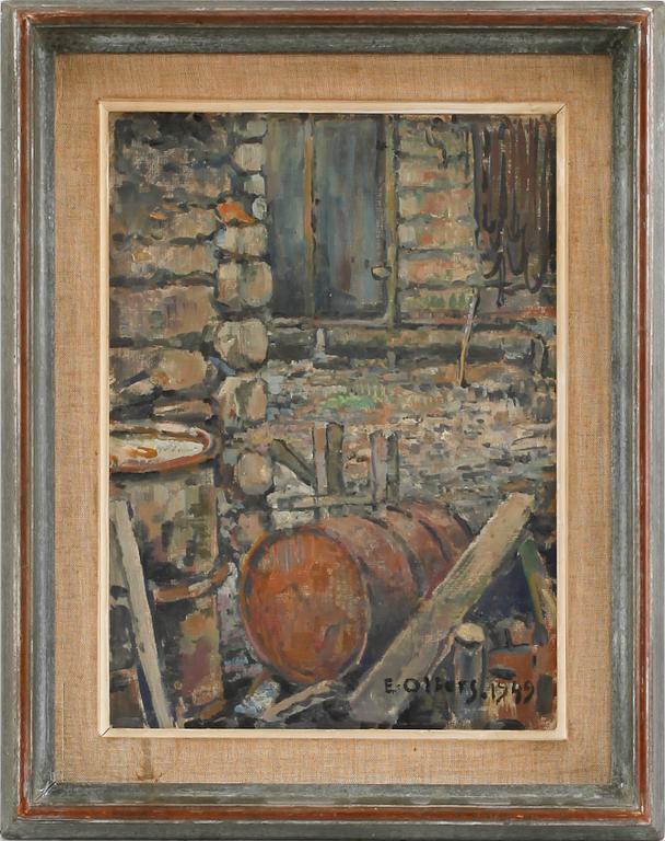 EDVIN OLLERS, olja på pannå, sign och dat 1949.