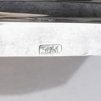 A pair of Swedish Gustavian late 18th century silver candlesticks, marks of Pehr Zethelius, Stockholm 1799.