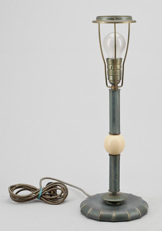 BORDSLAMPA, art déco, märkt Zenith, 1900-talets första hälft.