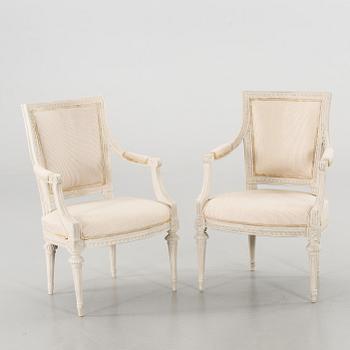 A pair of Gustavian armchairs.