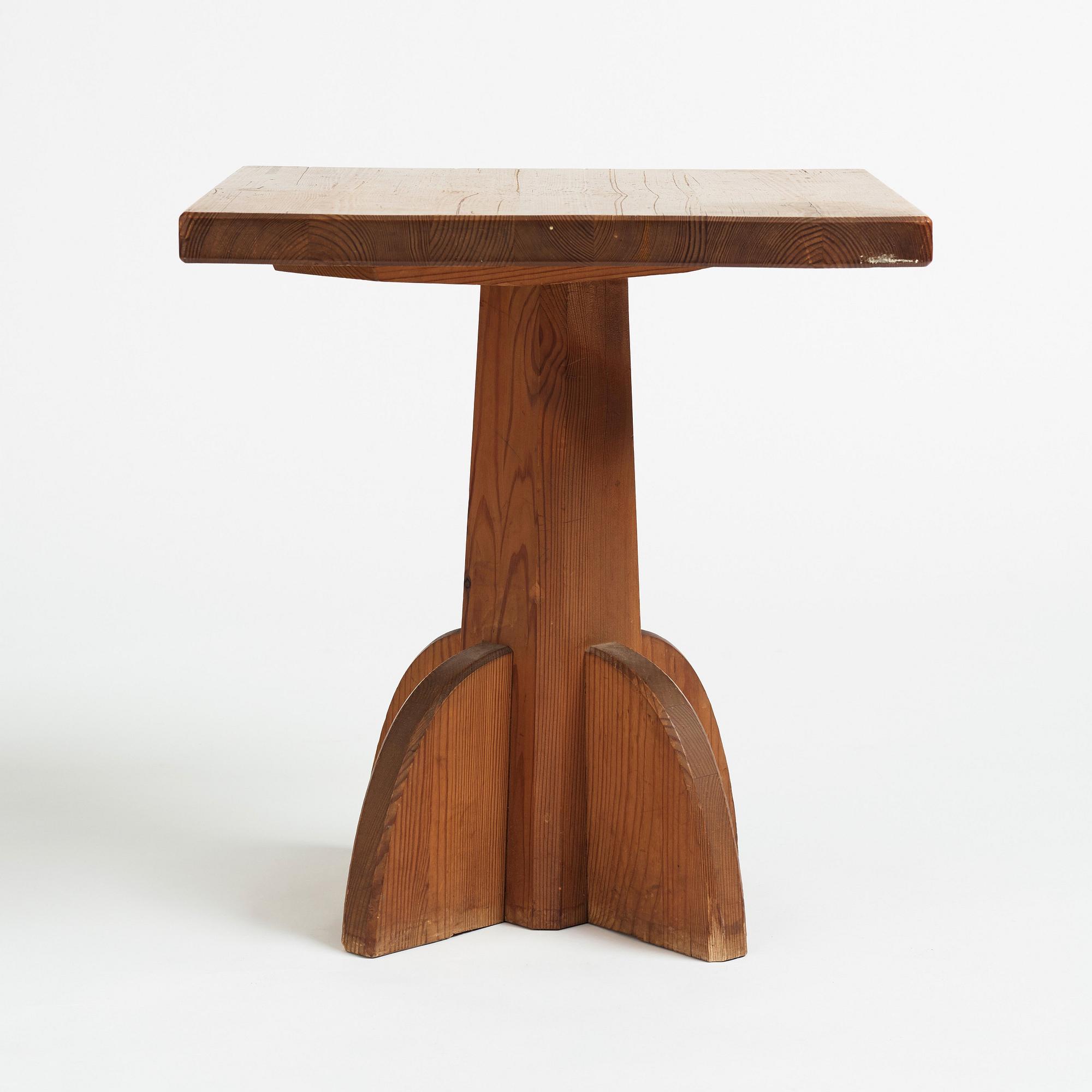 Axel Einar Hjorth, probably, a stained pine "Lovö" table, Nordiska Kompaniet, Sweden.