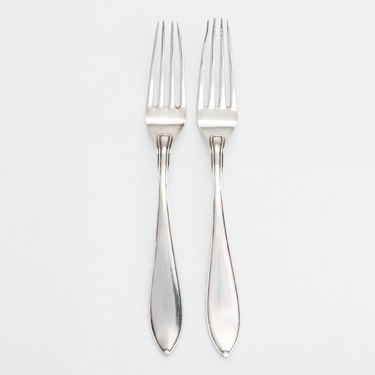 Silver cutlery, 25 pcs, model 'Svensk spets', Luleå and Stockholm  1925-45.