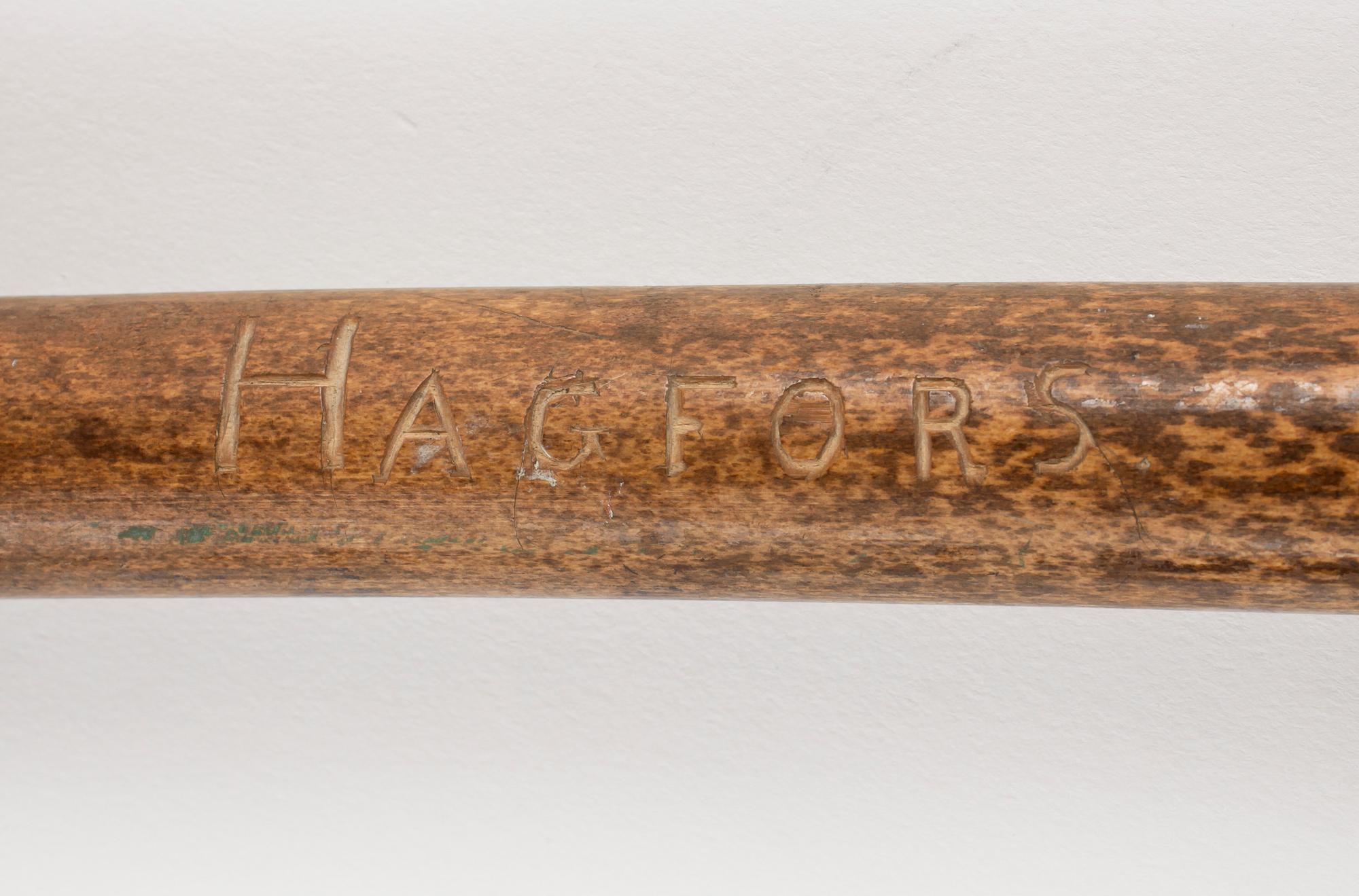 VANDRINGSSTAV, SPJUT, SKÖLD samt HORN, 5 delar, 1800/1900-tal.