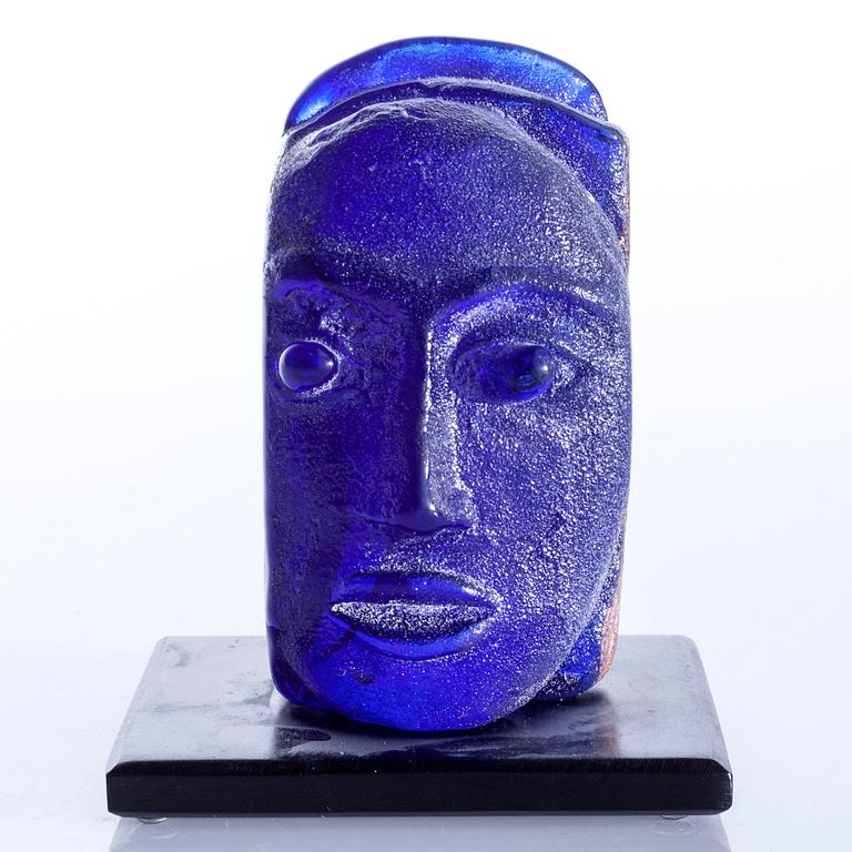 a glass object, signed, unique, dated 2002.