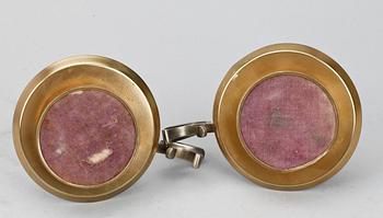 NATTJUSSTAKAR, ett par, samt, VAS, mässing, 1800/1900-tal.