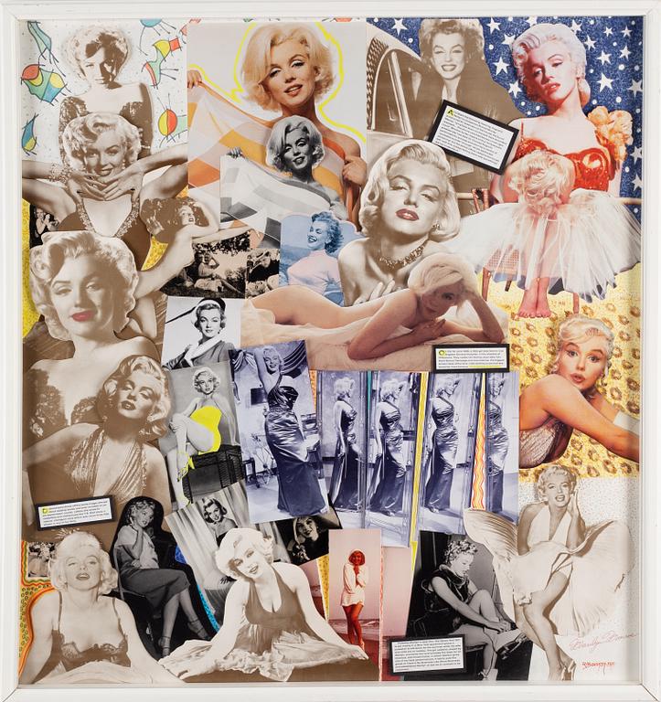 Robert Benson, akvarell och collage, signerad och daterad 1995.