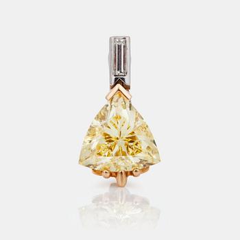 608. A 2.04ct ca Fancy Yellow/IF diamond pendant.