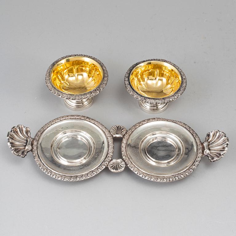 GUSTAF MÖLLENBORG, a set of silver condiment bowls, Stockholm 1842.