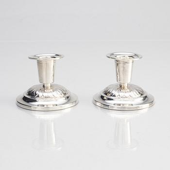 A pair of silver candlesticks, mark of W.A. Bolin, Stockholm 1944.