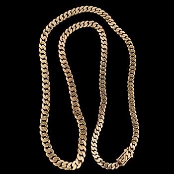 HALSKEDJA, guld 14k, 1900-tal. Vikt ca 15 gram.