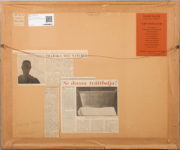 PHILIP VON SCHANTZ, akvarell, signerad och daterad -57.