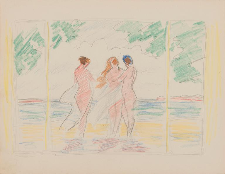 Santeri Salokivi, Sketches, 4 pcs, for the work 'The Song of the Sun' (1929).