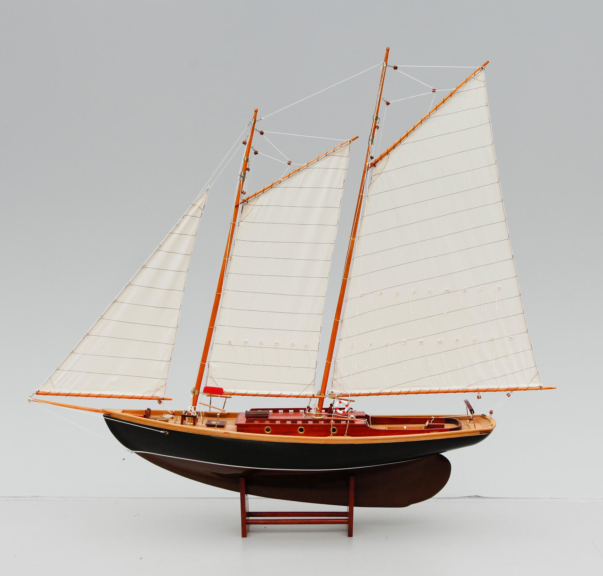 MODELLBÅT, segelfartyg, "French Ship", 1900-talets slut.