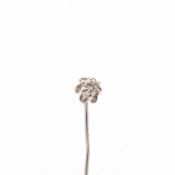 Brooch, 14K white gold with diamond, Axel Svensson, Malmö, 1989.